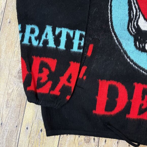 Grateful Dead Alpaca Wool Sweater Hoodie Full Zip Steal Your Face Mens Medium - Picture 6 of 8